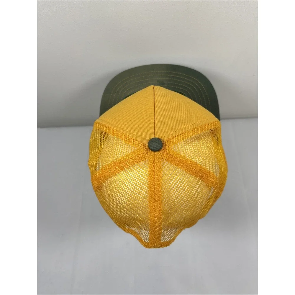 Vintage Dekalb‎ K-Products Trucker Hat Agriculture Yellow Farm Cap w/ Patch